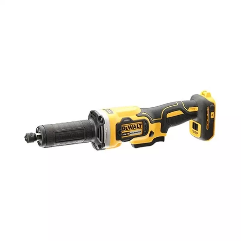 Prosta szlifierka trzpieniowa DeWALT DCG426N-XJ, akumulator 18 V, 5000–25000 obr./min, tulejka zaciskowa Ø do 6 mm, moc wyjściowa 760 W, 1,19 kg