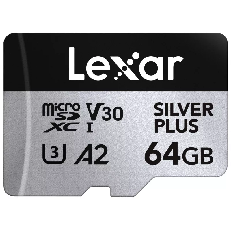 Karta MicroSD Lexar 64 GB UHS-I Klasa 3 srebrny PLUS