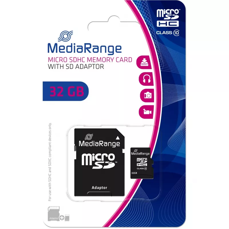 MEMORY MICRO SDHC 32GB C10/W/ADAPTER MR959 MEDIARANGE