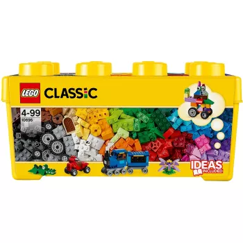 LEGO 10696 Classic Medium Creative Brick Box – Łatwe przechowywanie zabawek, kolorowe klocki, zestaw konstrukcyjny dla dzieci, chłopców i dziewczynek w wieku 4+ lat