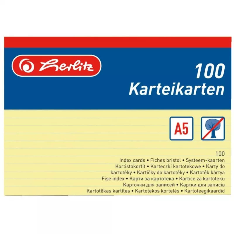 Kartka indeksowa Herlitz 1150515 żółta 1 szt.