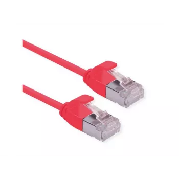 ROLINE DataCenter - Kabel krosowy - RJ-45 (M) na RJ-45 (M) - 5 m - U/FTP - CAT 6a - Bezhalogenowy, Wylewany, Snagless, Skrętka - Czerwony, Pantone 199C (21.15.3317)