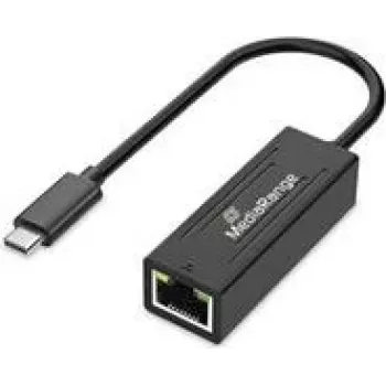 Adapter USB Type-C do RJ45 Ethernet MediaRange MRCS237, Gigabit 10/100/1000 Mbps, 20 cm, Czarny