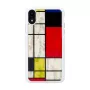 etui na smartfona iKins for iPhone XR Mondrian biały — protective hard tylna obudowa