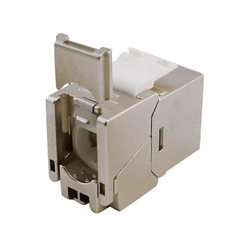 Ekranowane złącze keystone cienki Kat.6A, EQUIP 767223, bez narzędzi, RJ-45, płaskie, srebrne, 8 szt.