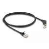 DeLOCK Kabel sieciowy RJ45 kat.6A S/FTP cienki wtyk kątowy 90° do góry 1 m czarny