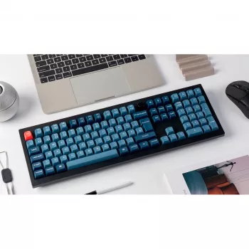 V6 Max, Gaming Keyboard black/blue-grey, DE-Layout, Gateron Jupiter Red, Hot-Swap, RGB