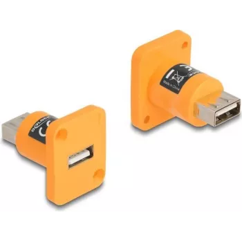 DeLOCK Moduł D-Type USB 2.0 Type-A żeński na żeński pomarańczowy