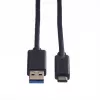 ROLINE - Kabel USB - USB typu C (M) - 9-stykowe USB typu A (M) - 50 cm (USB 3.1) - formowany - czarny (11.02.9010)