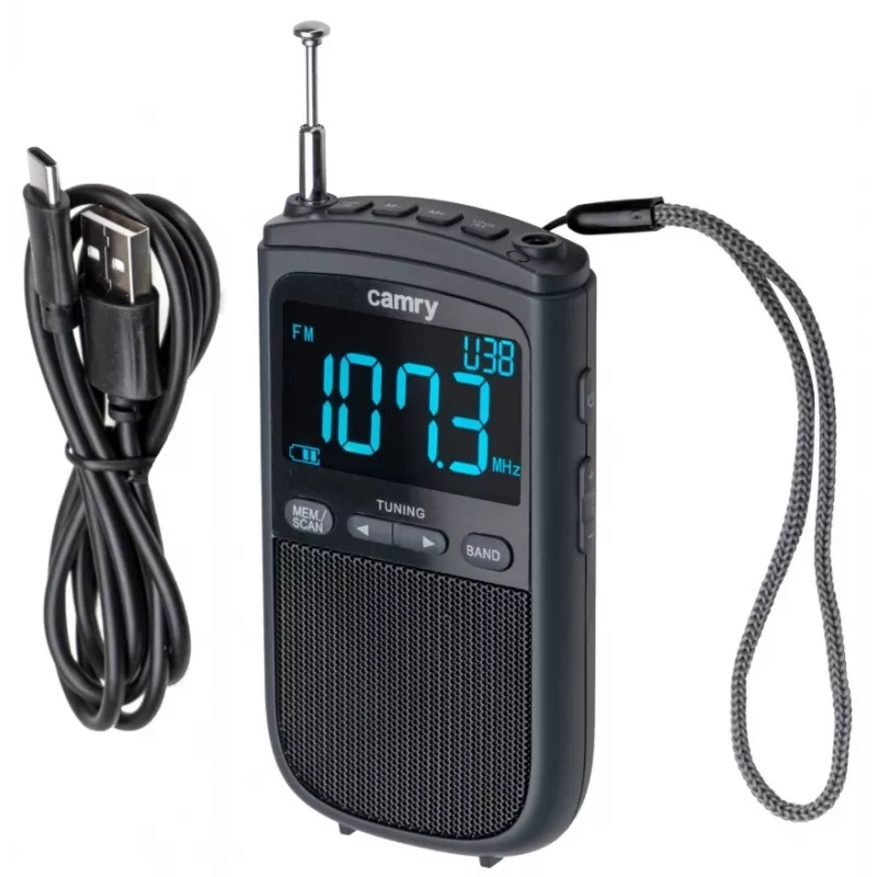 Camry | Przenośne mini radio | CR 1905 | Funkcja budzika | Czarny