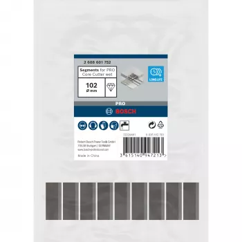 Segmenty tnące Bosch 102 x 450 mm, otwór 1 1/4 cala (model 2608601752)