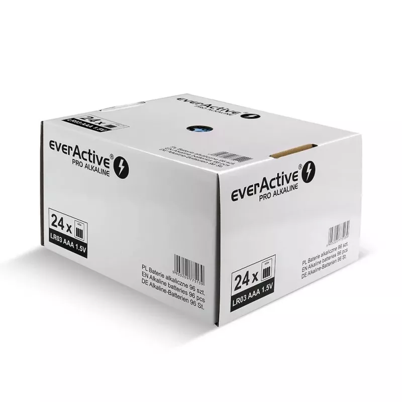 Alkaliczne baterie everActive AAA LR034BLPADIS — opakowanie 96 szt.