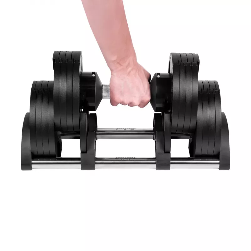 Regulowany hantel żeliwny Rebel Active 36 kg, automatyczne stopniowanie co 2 kg
