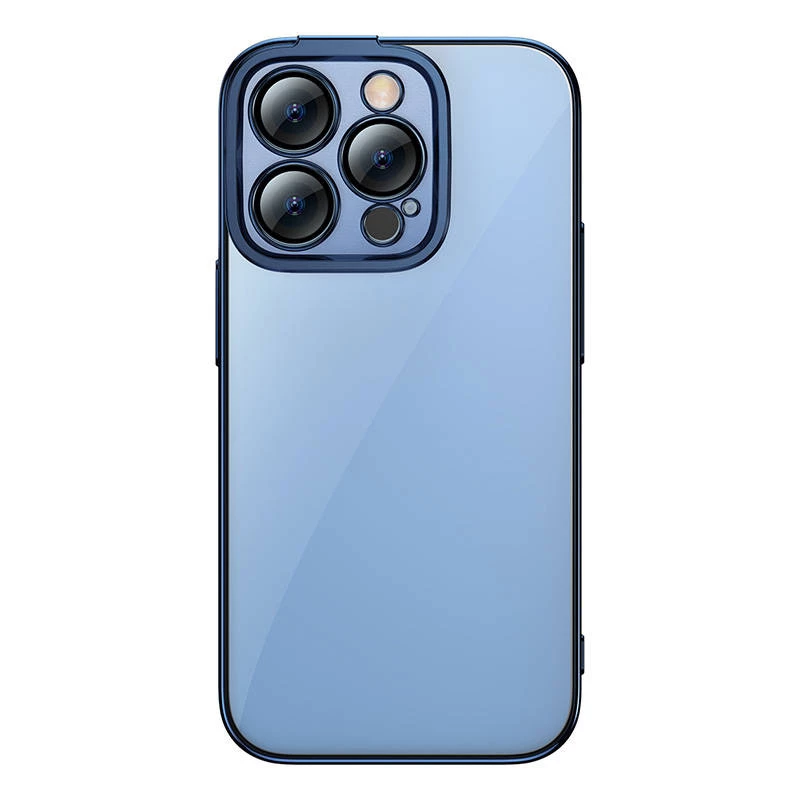 Etui ochronne Baseus do iPhone'a 14 Pro — przezroczyste, brokatowe, niebieskie