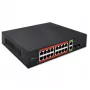Przełącznik sieciowy QOLTEC 52292 — Gigabit Ethernet PoE, 16x RJ45, 2x RJ45 uplink, 2x SFP