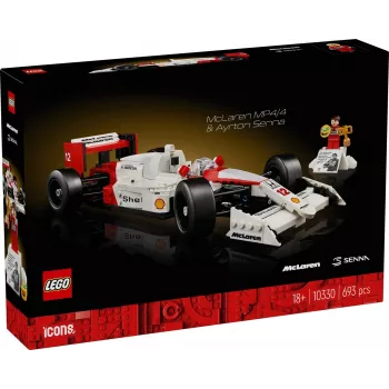 Zestaw LEGO McLaren MP4/4 Ayrton Senna 10330 — model w skali LEGO ICONS do ekspozycji