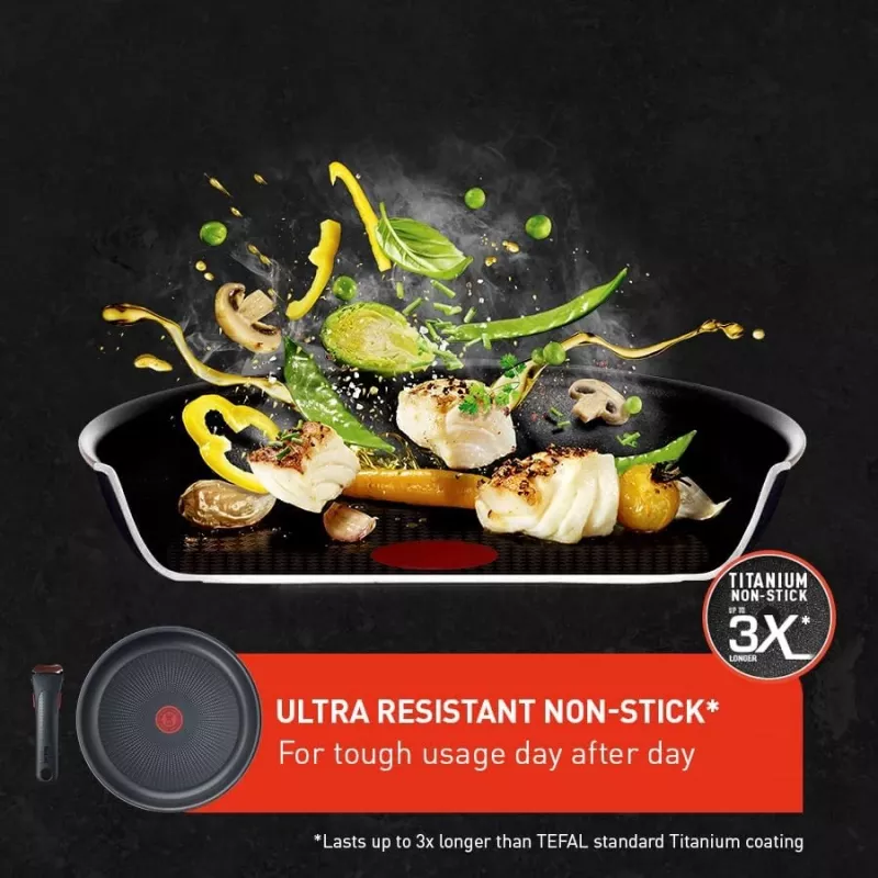 Zestaw garnków TEFAL, 4 szt. | L7649453 Ingenio Ultimate | 16/18/20 cm | Aluminium | Czarny