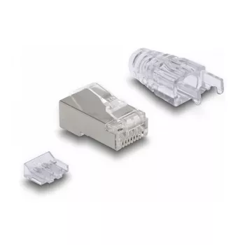 DeLOCK Wtyk modułowy RJ45 kat.6 z zakrzywioną zatrzaskiem i ochroną przed zginaniem 50 szt.
