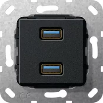 Wkład GIRA USB 568410 3.0A 2-kierunkowy Kup czarny m (568410)