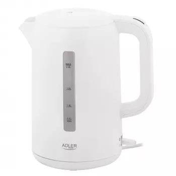 Czajnik Adler AD 1386 | Elektryczny | 1850 W | 2,2 L | Plastik | Obrotowa podstawa 360° | Biały