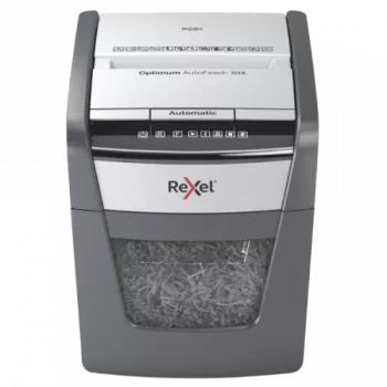 Rexel Optimum AutoFeed+ 50X Automatyczna niszczarka dokumentów z cięciem krzyżowym P4