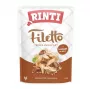 Mokra karma dla psa RINTI Filetto filet z kurczaka z jagnięciną 100 g saszetka, kompletna karma dla dorosłych psów, 14% białka, 1% tłuszczu, 82% wilgotności