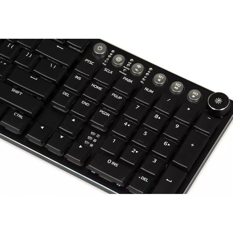 Klawiatura IBOX AURORA K-6 — pełnowymiarowa QWERTY, bezprzewodowa RF + Bluetooth, podświetlenie RGB, mechaniczne niskoprofilowe klawisze, czarna
