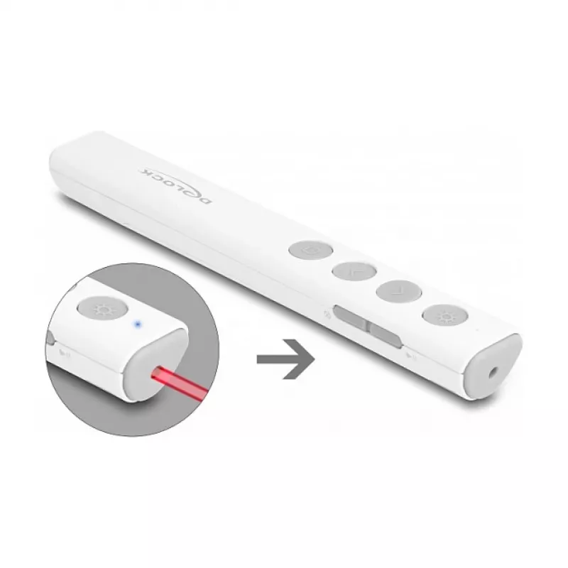 DeLOCK Prezenter USB Laser biały bezprzewodowy nano odbiornik USB RF