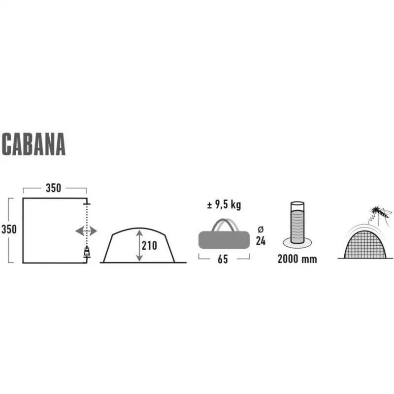 Pavillon Cabana (szary/limonkowy, 3,5 m x 3,5 m)