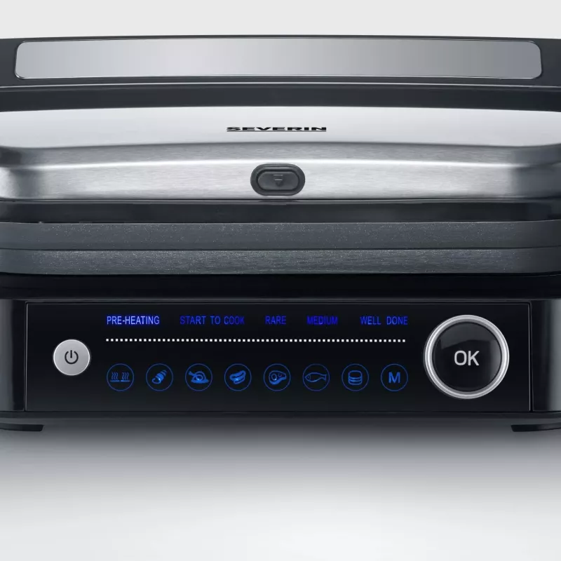 Grill kontaktowy SEVINI Pro, KG 2395 (srebrny/czarny, 1800 W)