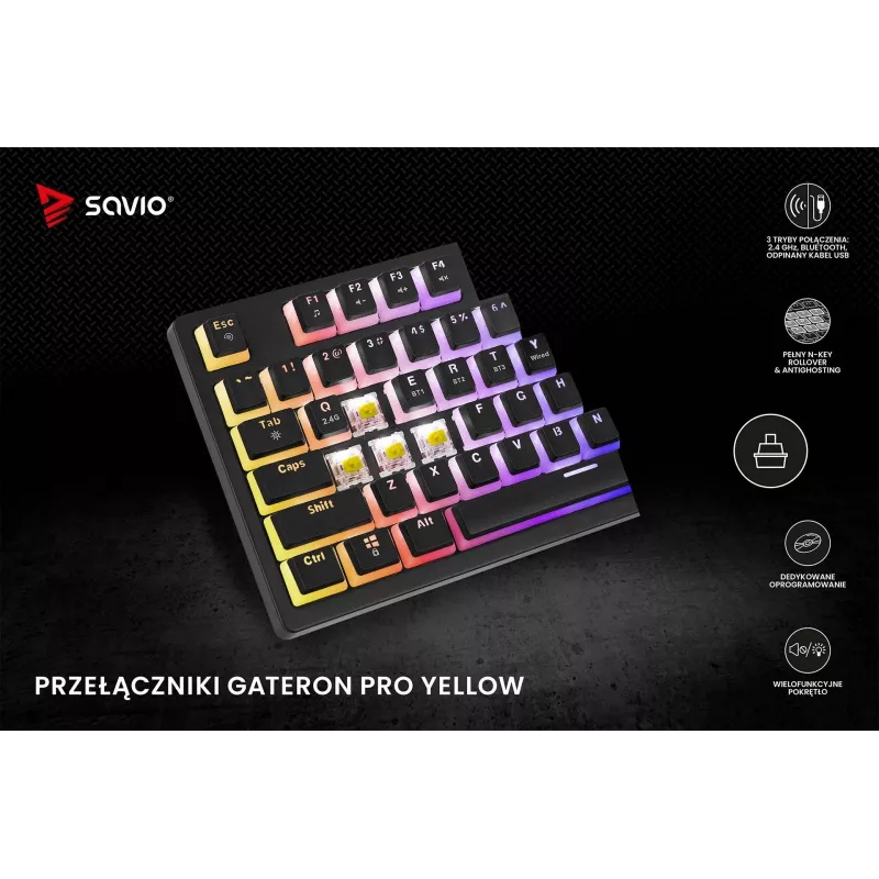 Savio SAVGK-PHENIX YELLOW PUDDING Żółty USB
