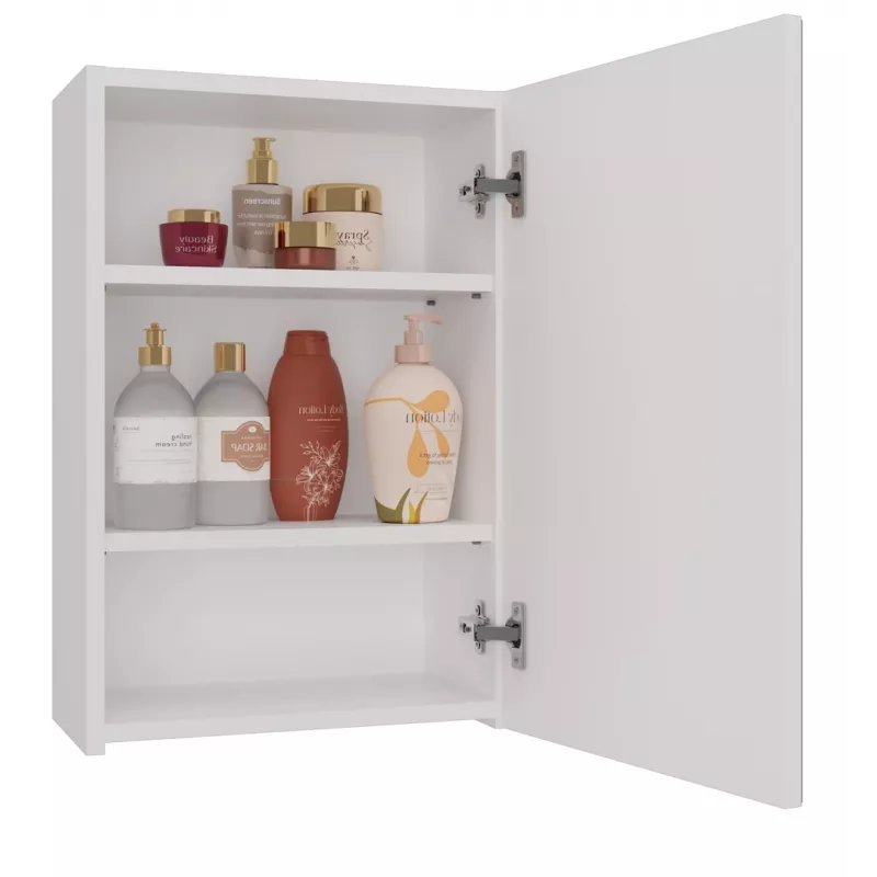 Szafka łazienkowa wisząca top e shop POLA 1DL BIEL — 400×220×600 mm, 3 półki, biały