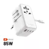 Fixed | Voyager 85W adapter podróżny do UE, UK i USA/AUS, z 4xUSB-C i 1xUSB | Adapter