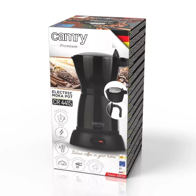 Elektryczny ekspres do kawy Moka Camry CR 4415b 0,5 l, 480 W, czarny