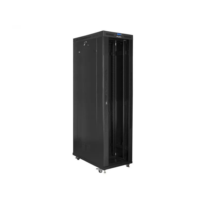 Szafa rack 19 cali LANBERG FF01-8247-12BL, 47U, 800x1200 mm, szklane drzwi przednie