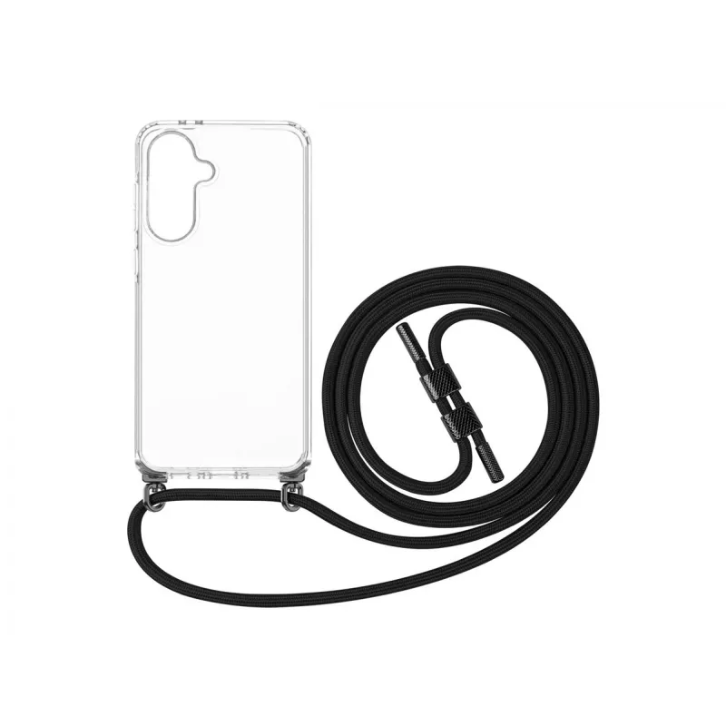 Etui FIXED do Samsung Galaxy A36 5G — Fixed Pure Neck Case TPU, czarne, kompatybilne ze smyczą