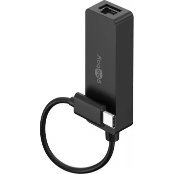 Goobay Adapter USB-C na Ethernet czarny - do podłączenia komputera PC lub Apple MacBook (76579)