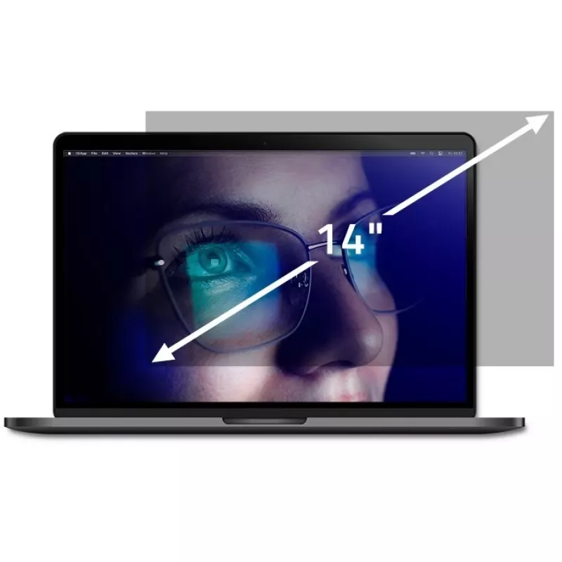 Qoltec Filtr Prywatności GDPR 14 Cali 16:9 (12.20, 16:9), Folia Ochronna na Notebook