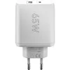 USB-C Dual-Fast Charger, PD, GaN, 65 Watt (biały, 1x USB-C, 1x USB-A, Power Delivery)