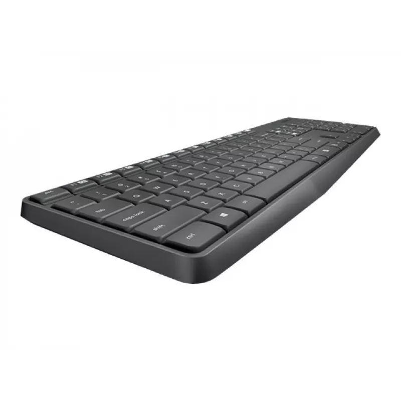 Logitech MK235 Trwały bezprzewodowy zestaw klawiatury i myszy w kolorze szarym