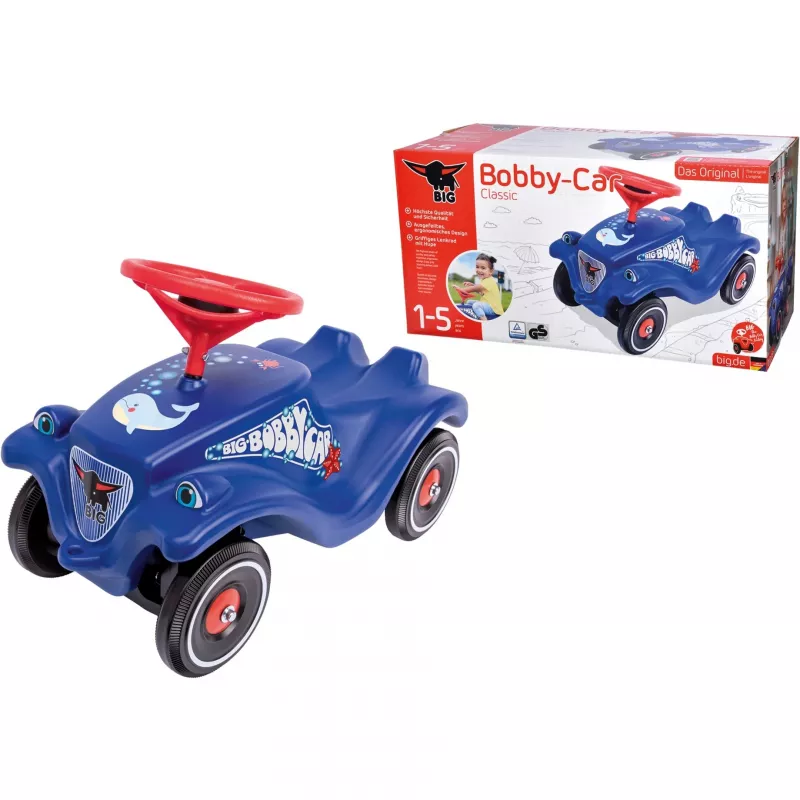 Samochodzik do jeżdżenia Simba-Dickie BIG Bobby-Car, napędzany odpychaniem, wiek 1–5 lat, 4 koła, niebieski/czerwony