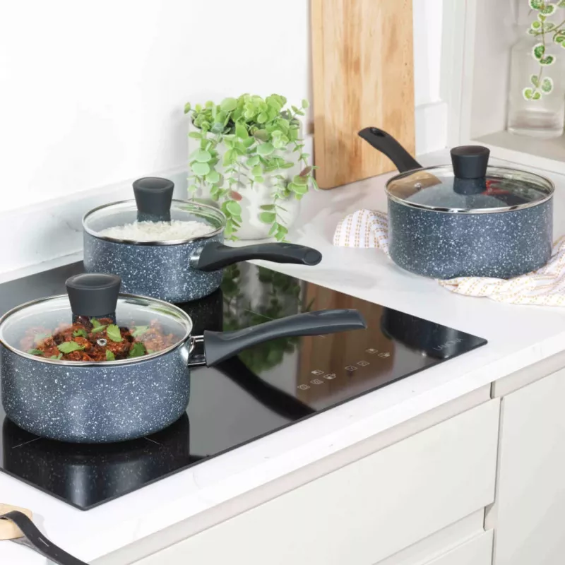 Zestaw garnków Russell Hobbs Nightfall Stone 3-częściowy 16/18/20 cm nieprzywierający