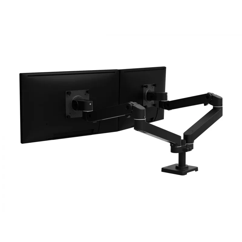 Ergotron LX Pro - Zestaw montażowy (podwójne ramię) - modułowy - na 2 monitory LCD - obok siebie - aluminium - czarny - rozmiar ekranu: do 68,6 cm (do 27 cali) (45-686-292)