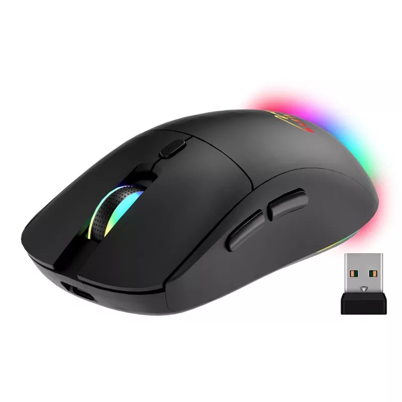 Mysz bezprzewodowa MEDIA-TECH MT1124 BT/RF Silent & Recharge — symetryczna, 3200 DPI, Bluetooth + USB 2,4 GHz, 6 przycisków, akumulatorowa