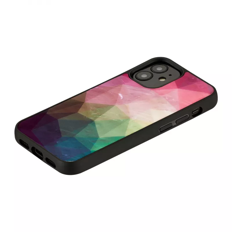 Etui ochronne iKins do Apple iPhone 12 mini — wzór kwiatów wodnych, czarny