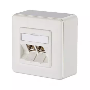 METZ CONNECT BTR E-DAT Module 8/8(8) AP - Wall Box - RJ-45 X 2 - Pure biały, RAL 9010 (1309120002-E)