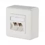METZ CONNECT BTR E-DAT Module 8/8(8) AP - Wall Box - RJ-45 X 2 - Pure biały, RAL 9010 (1309120002-E)