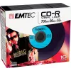 EMTEC Vinyl Look - 10 x CD-R - 700 MB (80 Min) 52x - Niebieski, Żółty, Liliowy, Zielony, Różowy - Slim Jewel Case