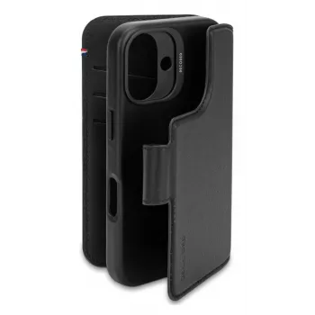 Etui skórzane do iPhone 16, czarne