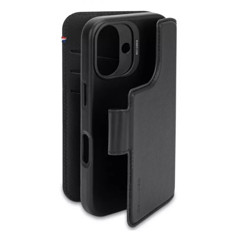 Etui skórzane do iPhone 16, czarne